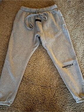 ESSENTIALS Fear Of God Light Gray Sweatpants with Drawstring